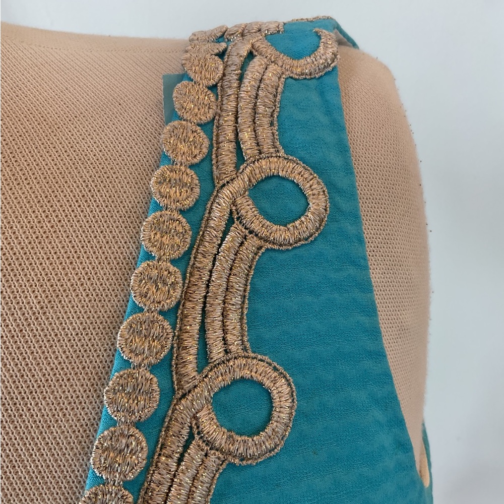 Lilly Pulitzer Turquoise Dress with Gold Accents - Picture 8 of 10